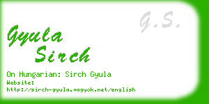 gyula sirch business card